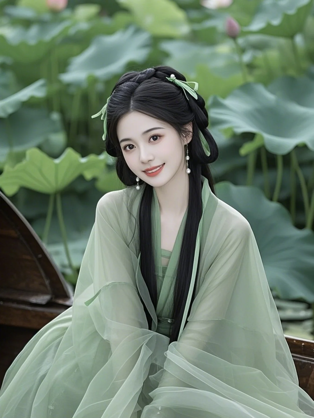 荷花美女图片（来自即梦AI）