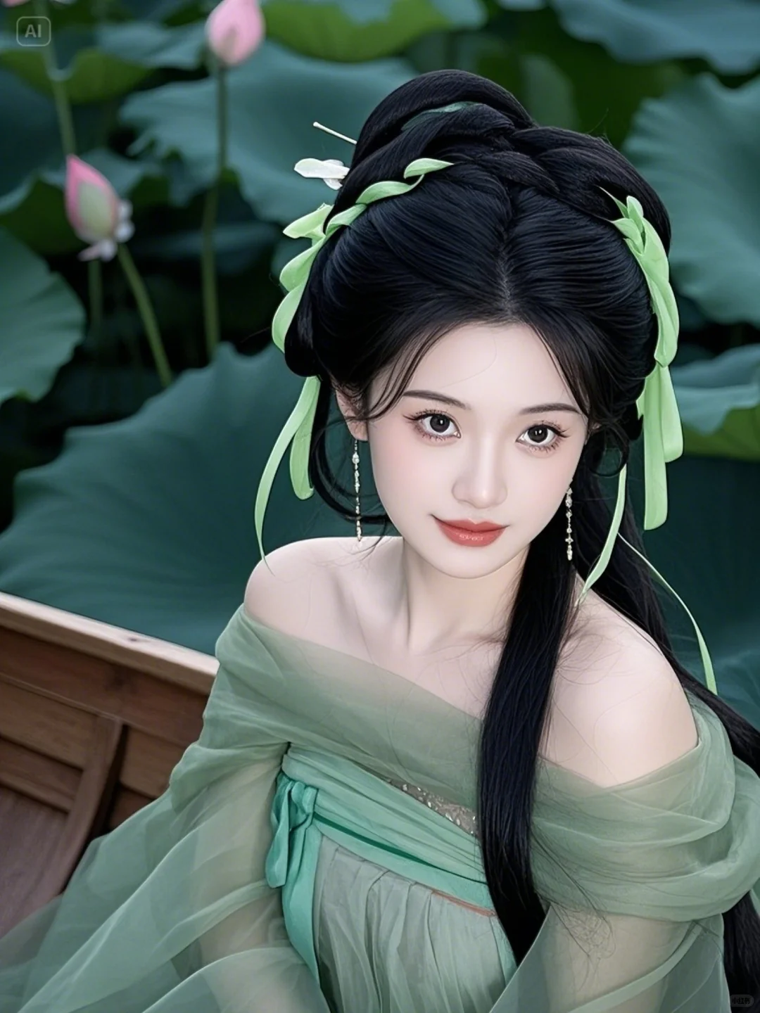荷花美女图片（来自即梦AI）
