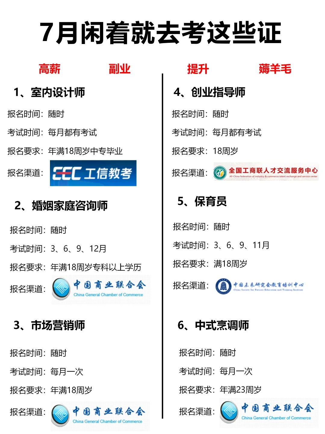 7月份闲着就去考这些！！好就业高薪！