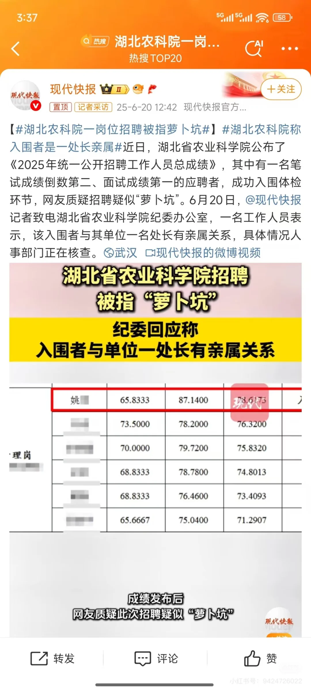 湖北省农科院萝卜岗 调查结果还等的到吗？