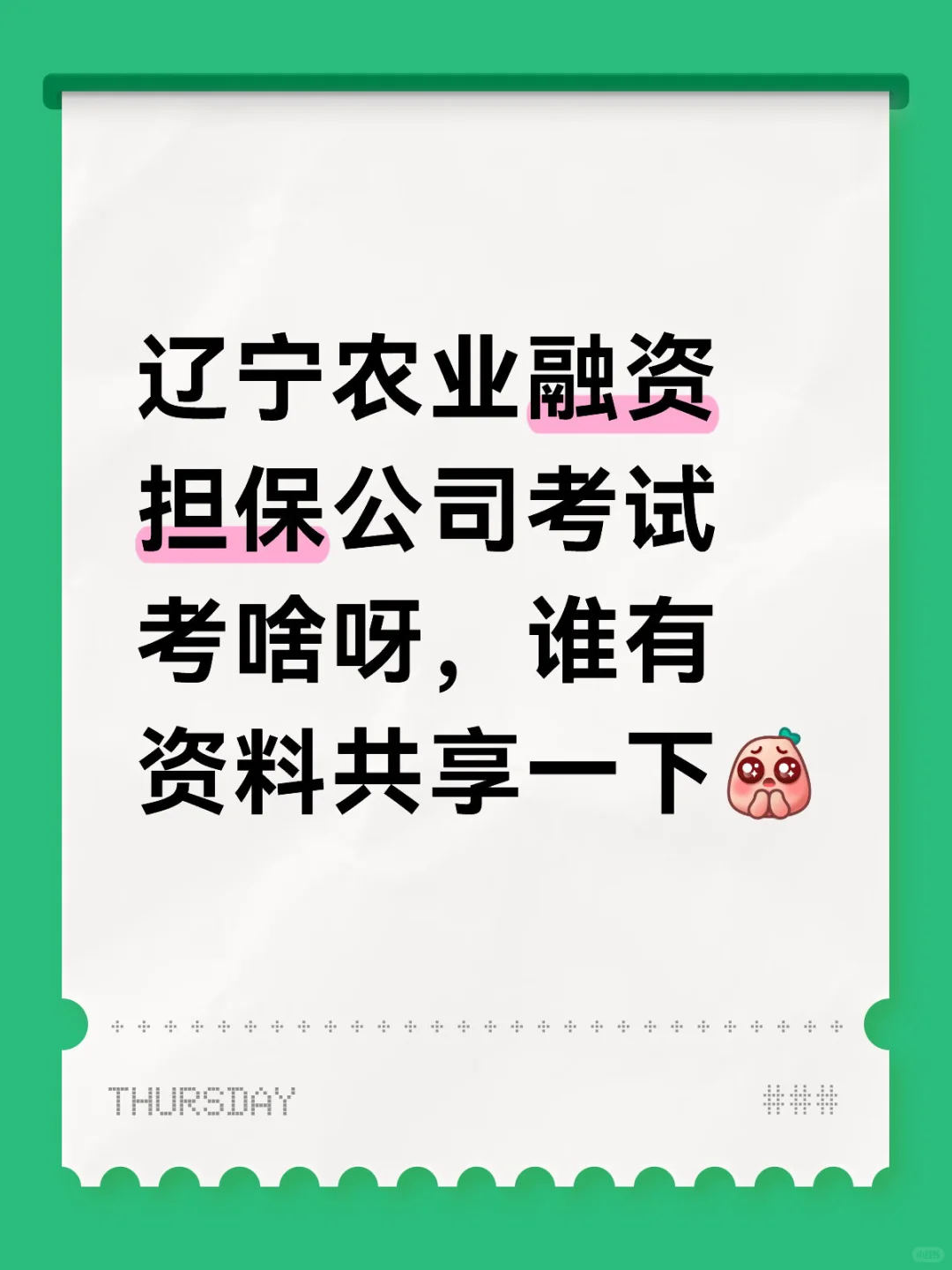 辽宁农业融资担保公司考试考啥呀