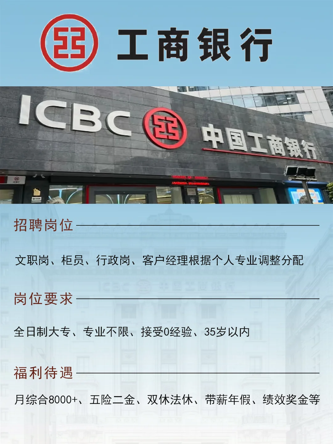 有想来工商银行上班的吗?