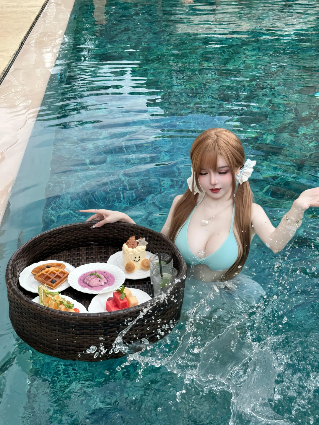 ^- ‧̫ •^ฅ玩水玩开心了???