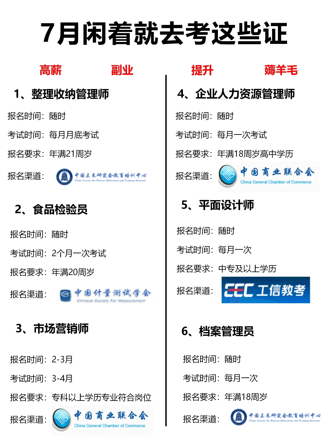 7月份闲着就去考这些！！好就业高薪！