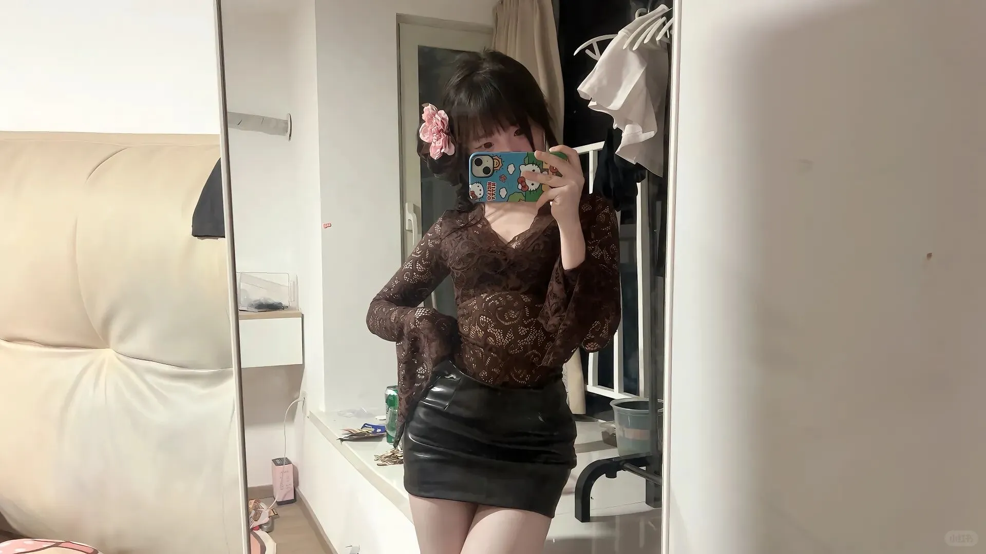 少女感小皮裤yyds～