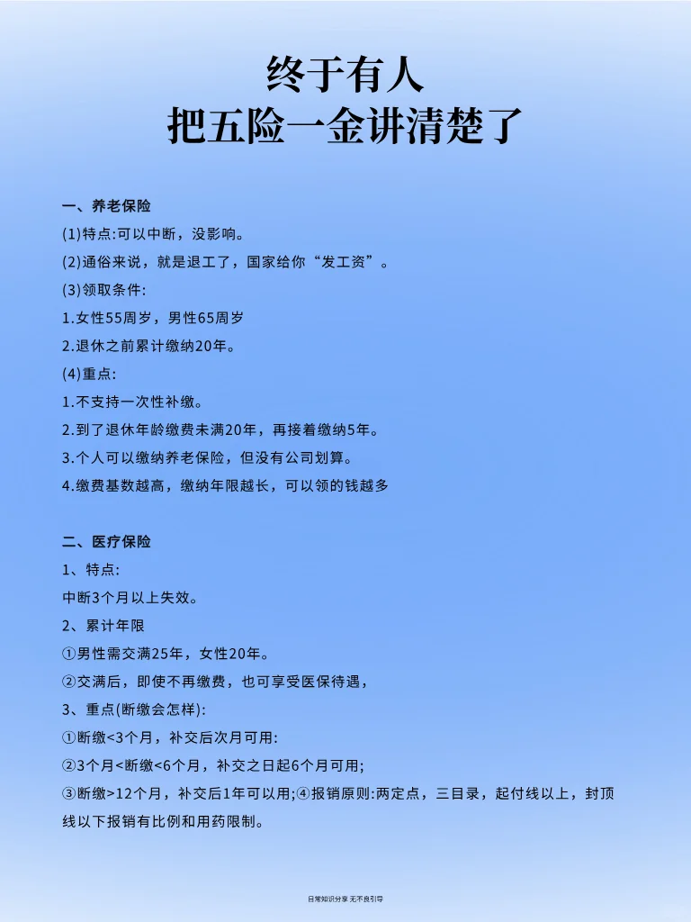 还有人不知道五险一金是哪些吗?