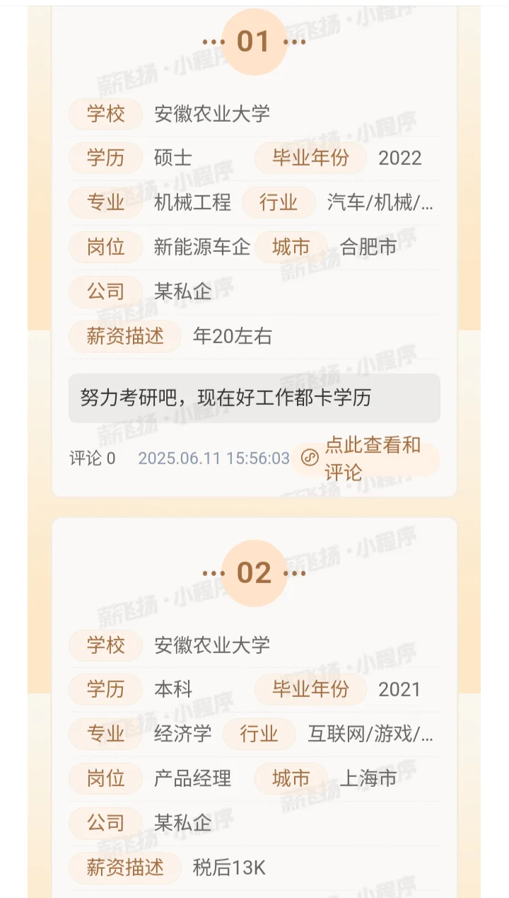 安农大毕业生薪酬爆料第1期来啦!