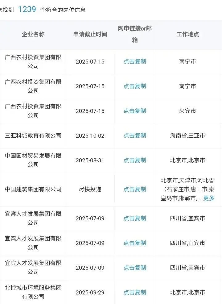 近期农业类国企校招，冲冲冲！