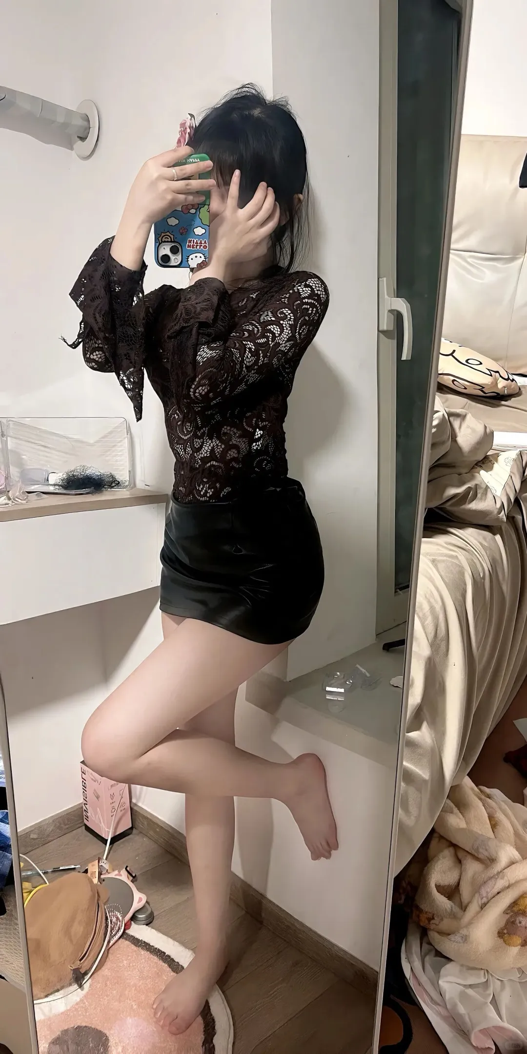 少女感小皮裤yyds～