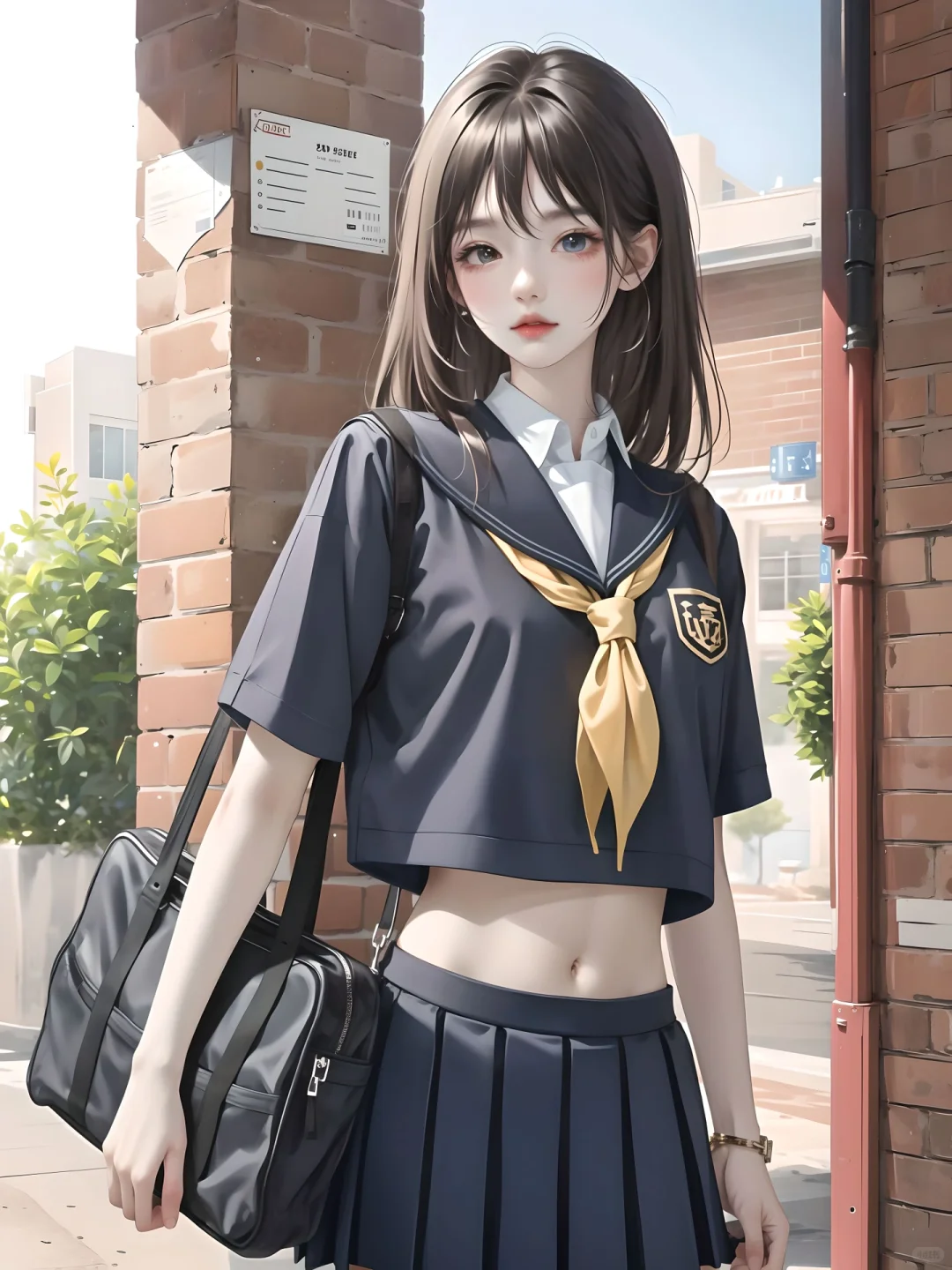 Ai绘画?|校园风JK小姐姐