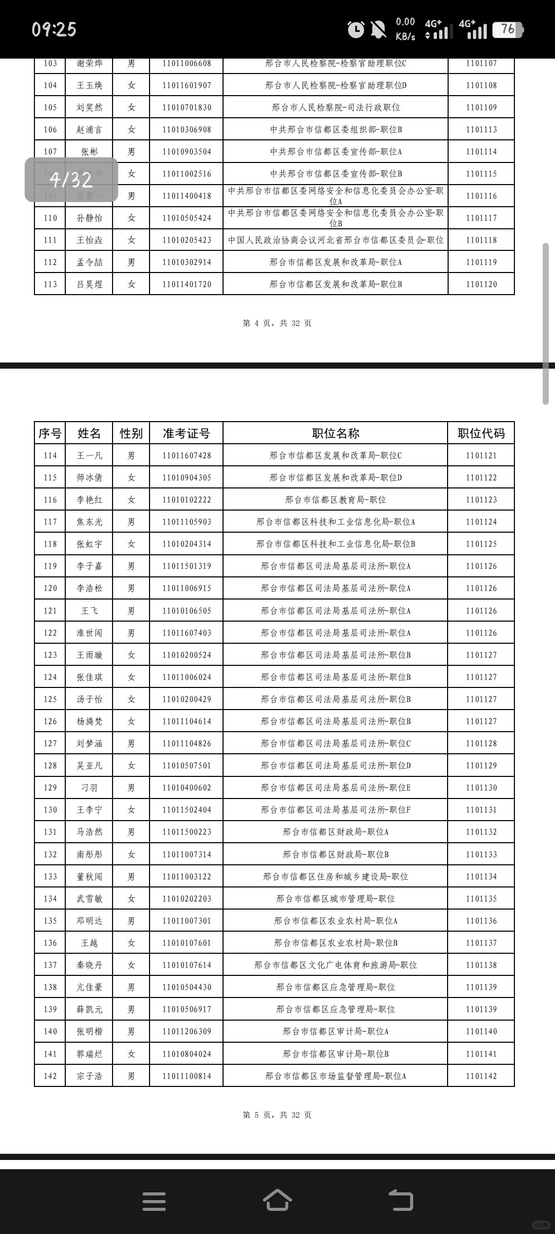 河北省考邢台公务员拟录取名单