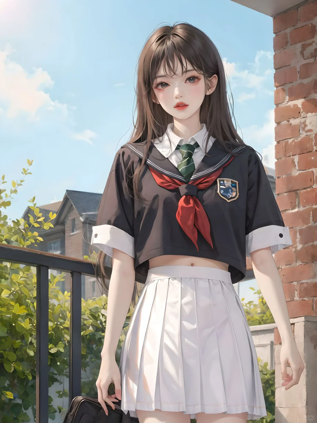 Ai绘画?|校园风JK小姐姐