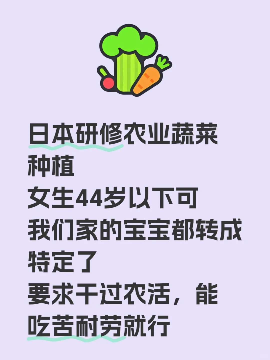日本研修农业种植，要女生！