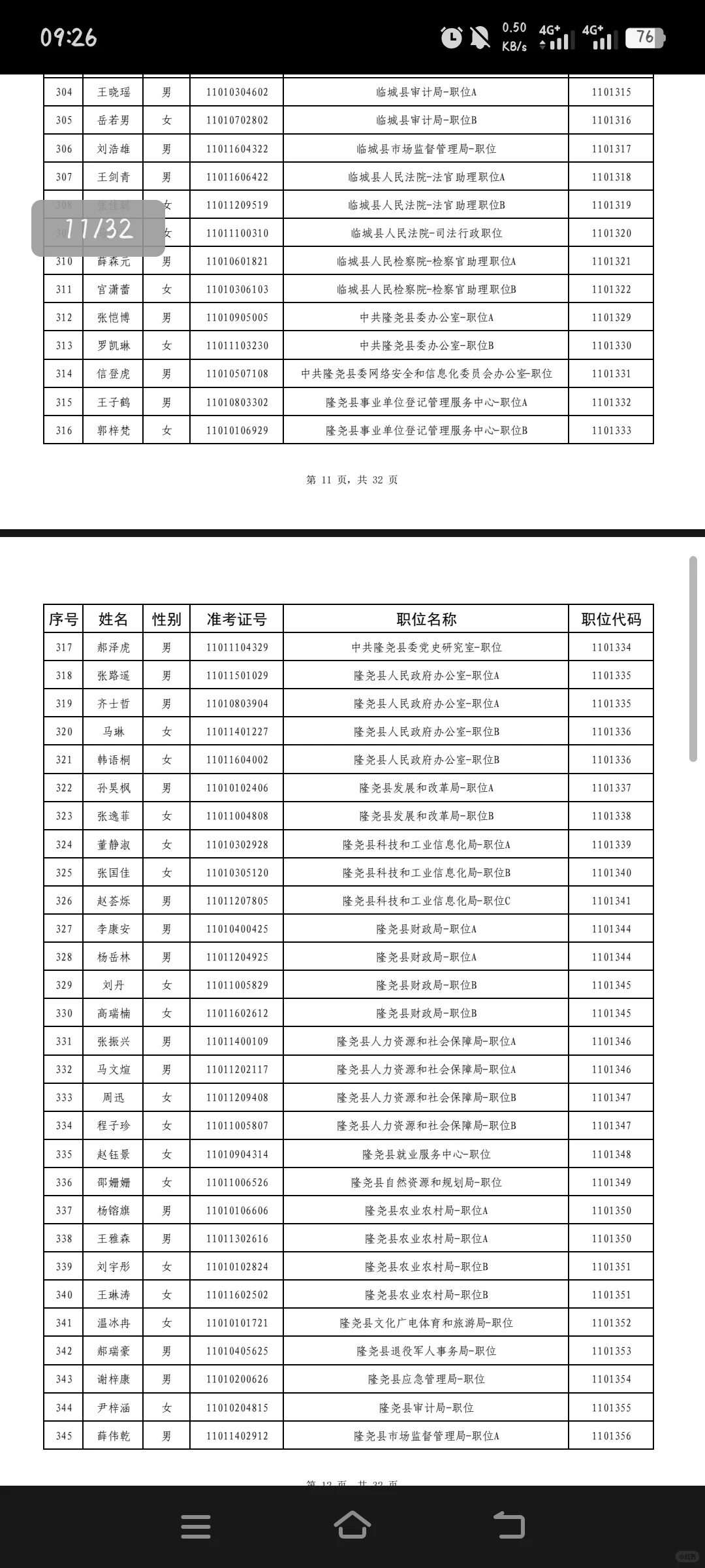 河北省考邢台公务员拟录取名单