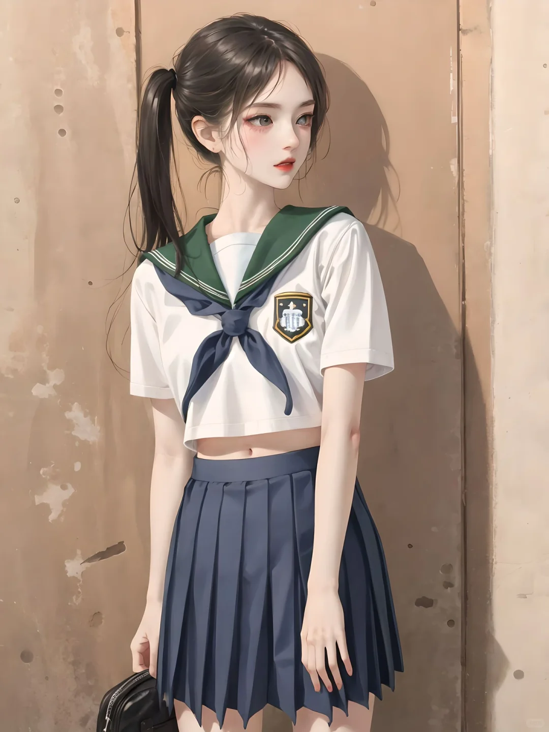 Ai绘画?|校园风JK小姐姐