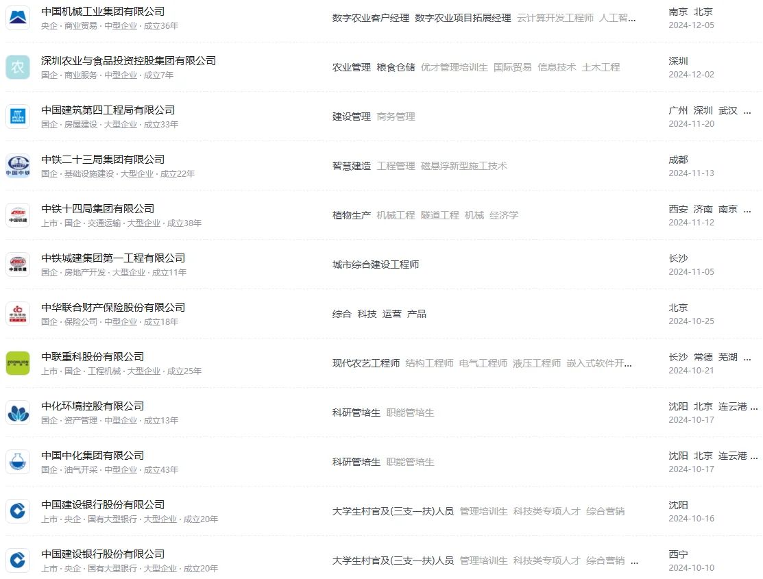 农业经济管理类丨央国企企业清单轻松稳定~