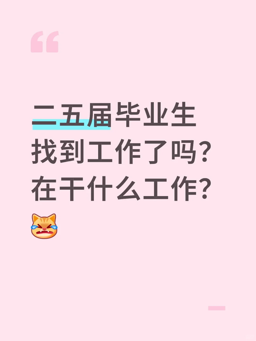 25年毕业生,都找到本专业工作吗?