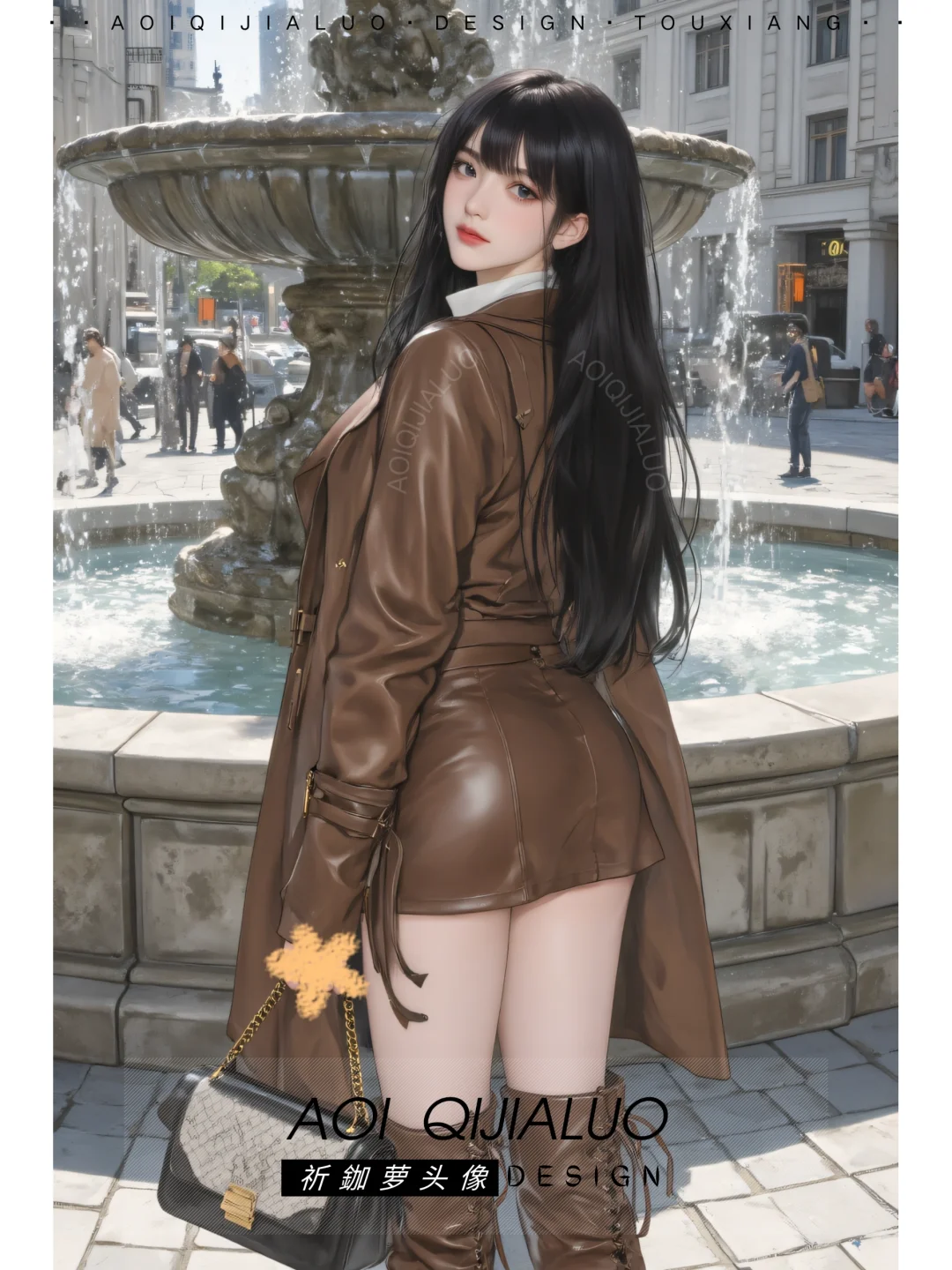 57听劝!没时间就别做图啦?短皮裙少女
