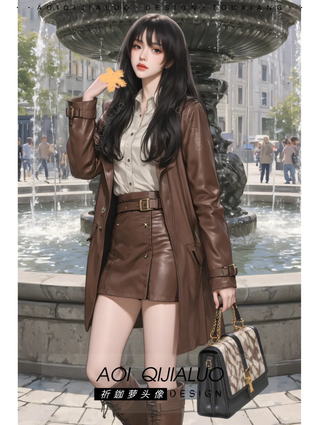 57听劝!没时间就别做图啦?短皮裙少女