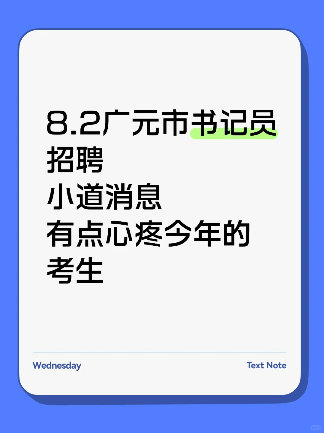 8.2四川广元市聘用制书记员招聘，有点心疼