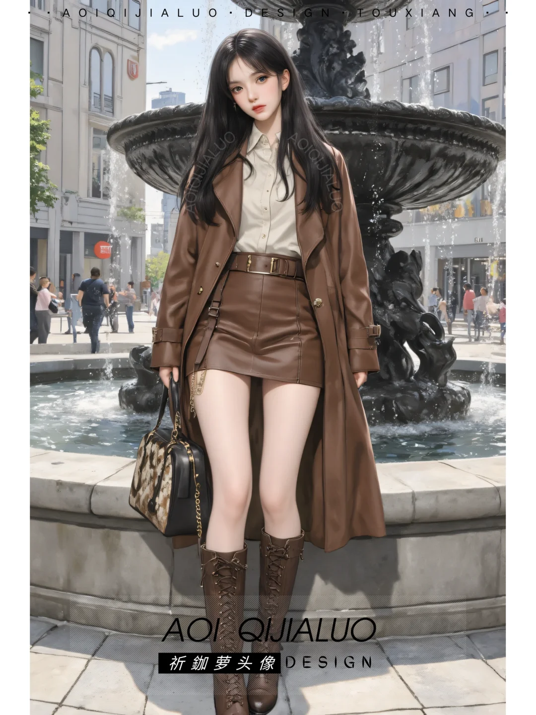 57听劝!没时间就别做图啦?短皮裙少女