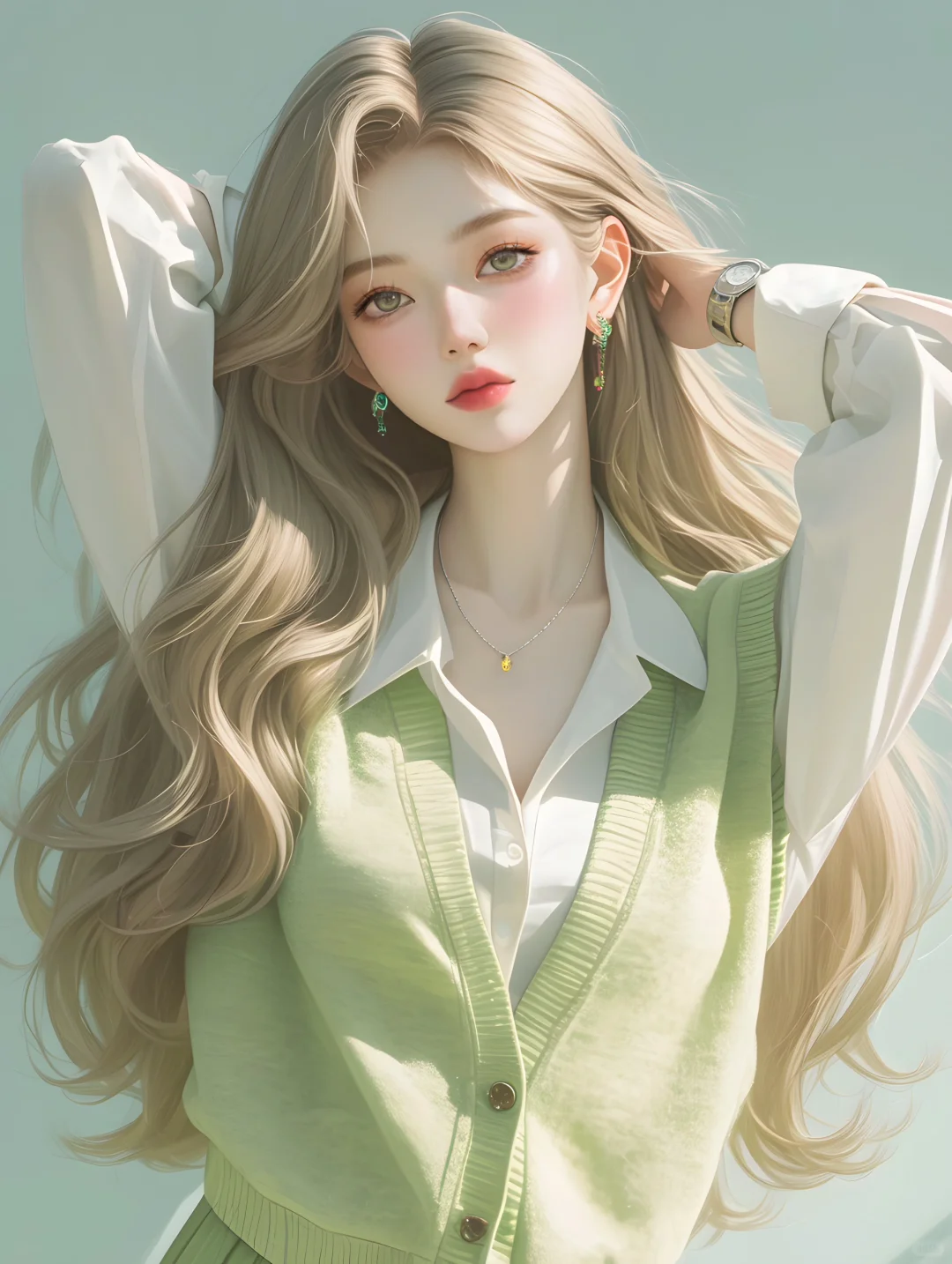 早春绿色系穿搭