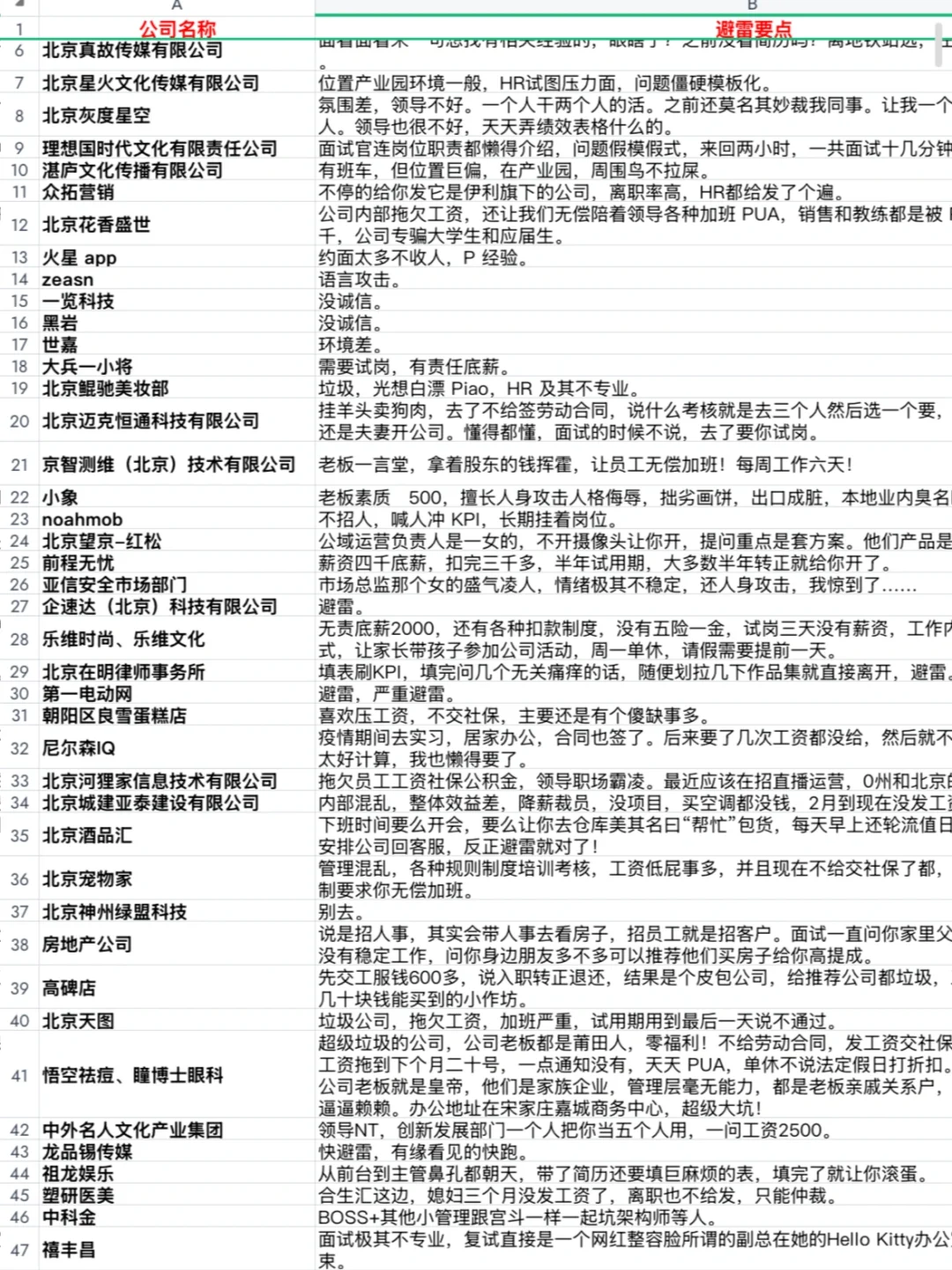 北京找工作需要注意这些公司！少走弯路