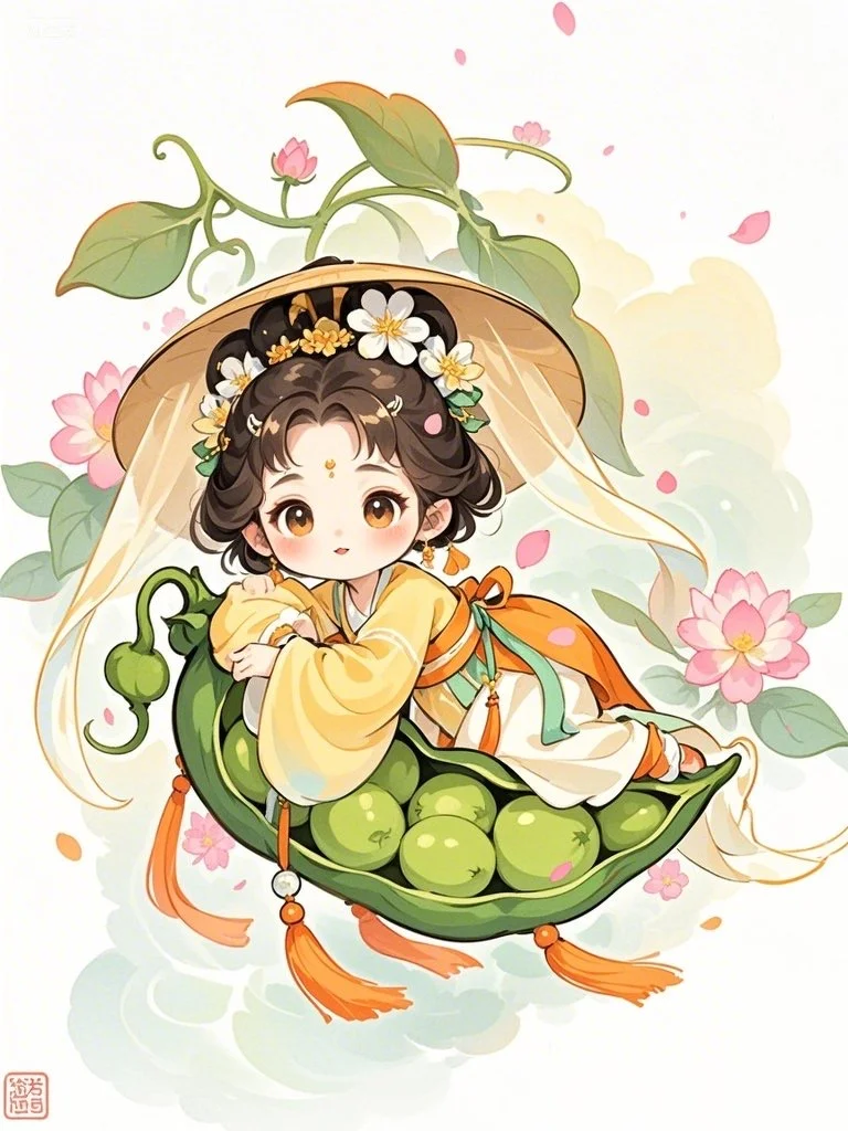 古风豌豆女孩～Ai绘画第13幅
