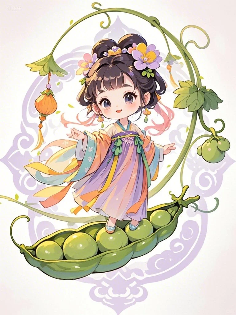 古风豌豆女孩～Ai绘画第13幅