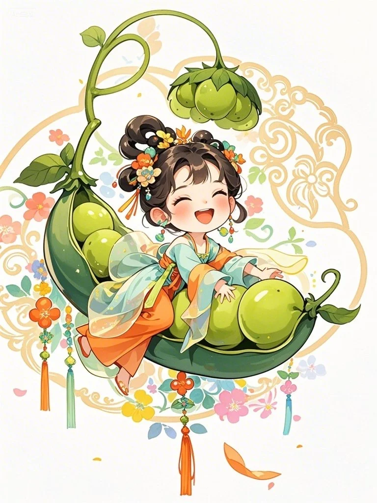 古风豌豆女孩～Ai绘画第13幅