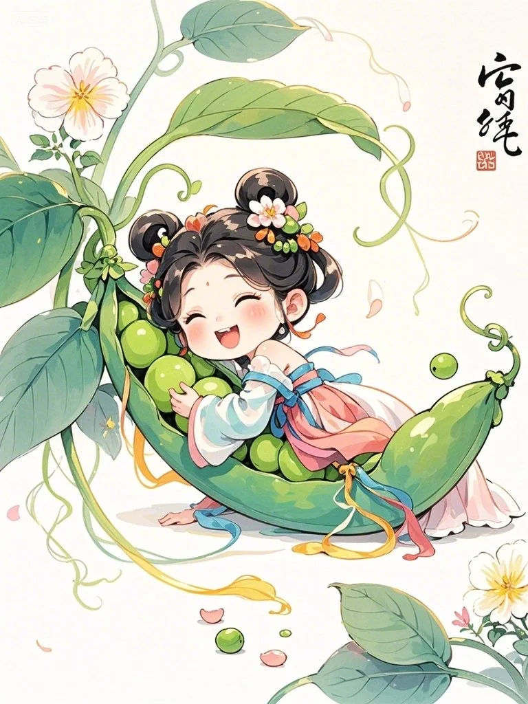 古风豌豆女孩～Ai绘画第13幅