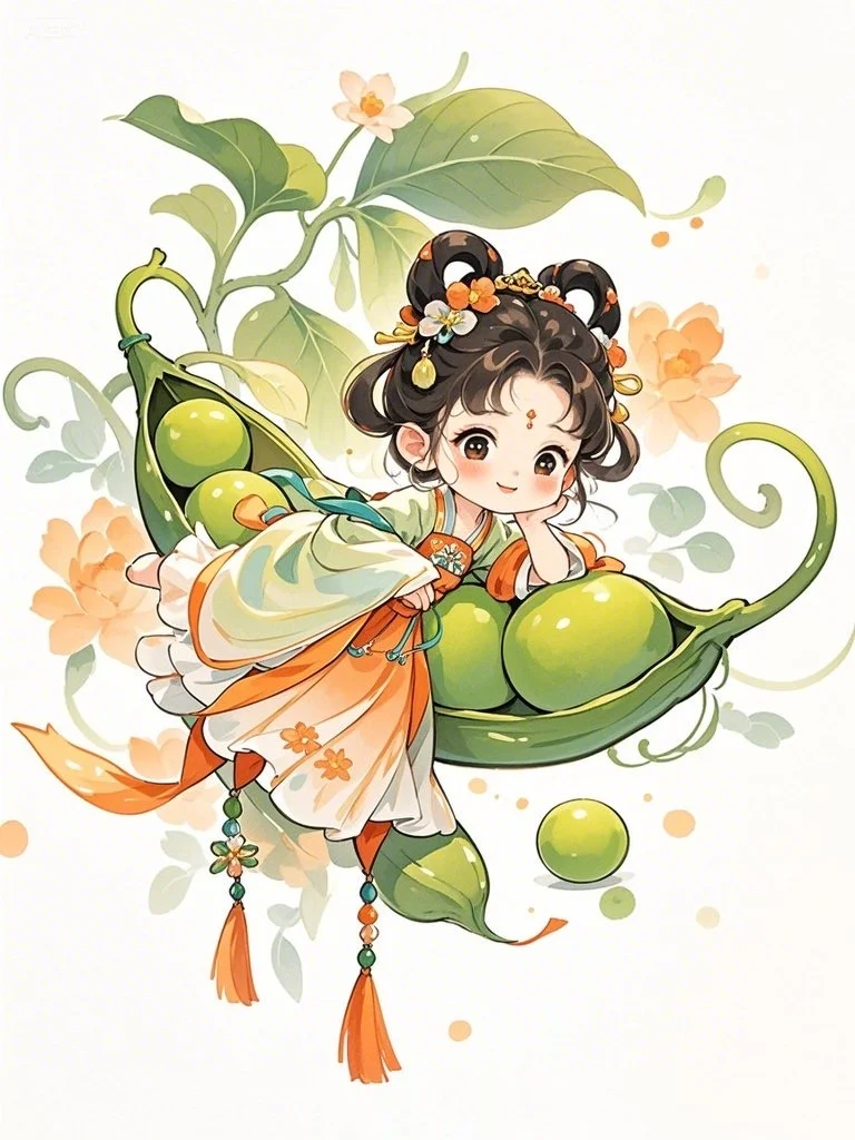 古风豌豆女孩～Ai绘画第13幅