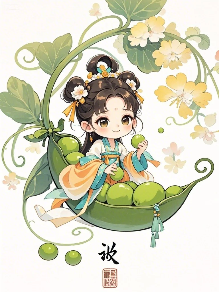 古风豌豆女孩～Ai绘画第13幅