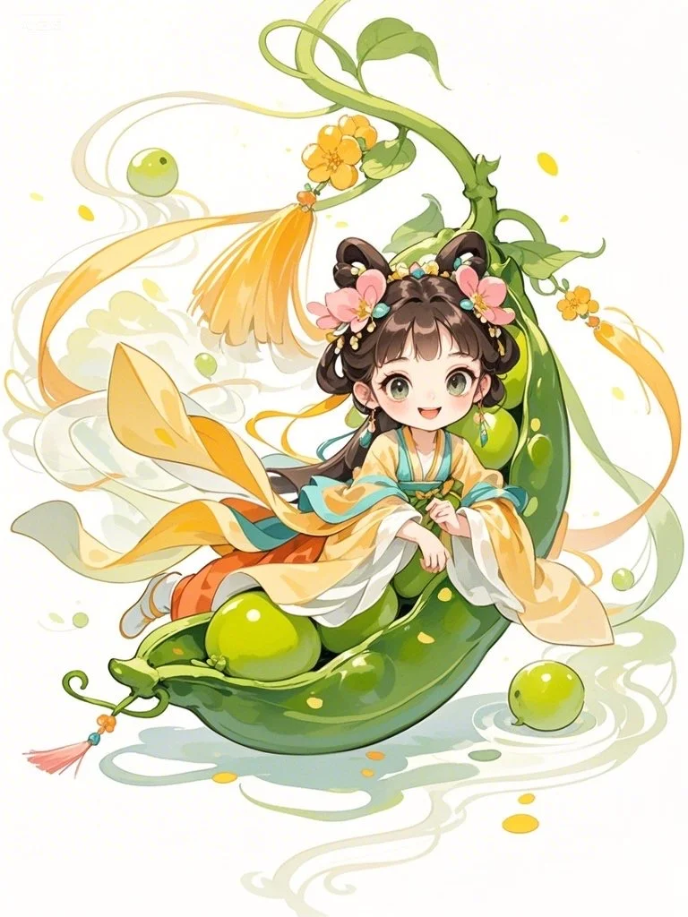 古风豌豆女孩～Ai绘画第13幅