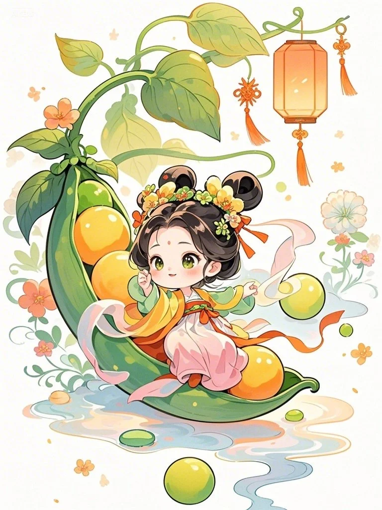 古风豌豆女孩～Ai绘画第13幅