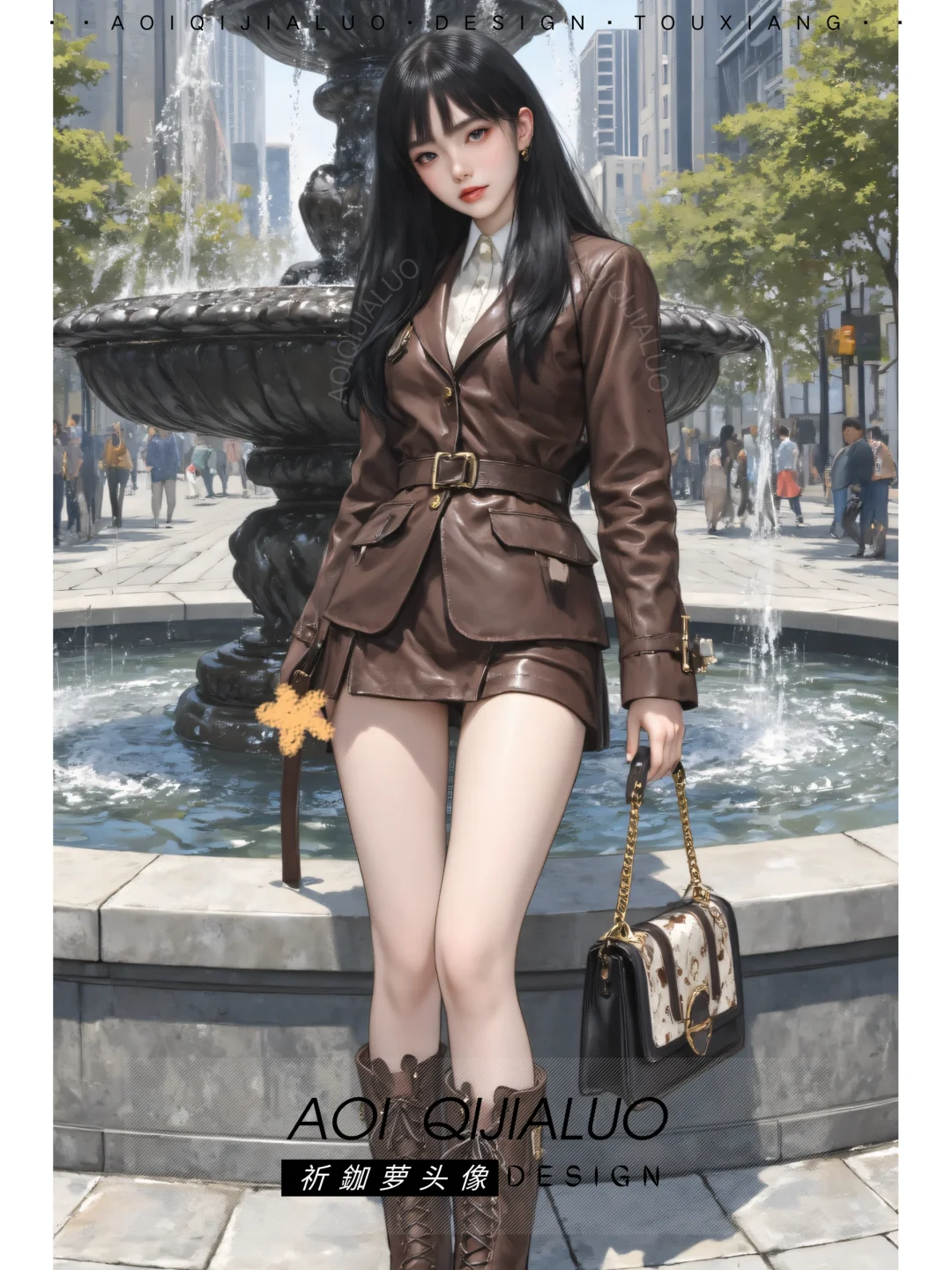 57听劝!没时间就别做图啦?短皮裙少女