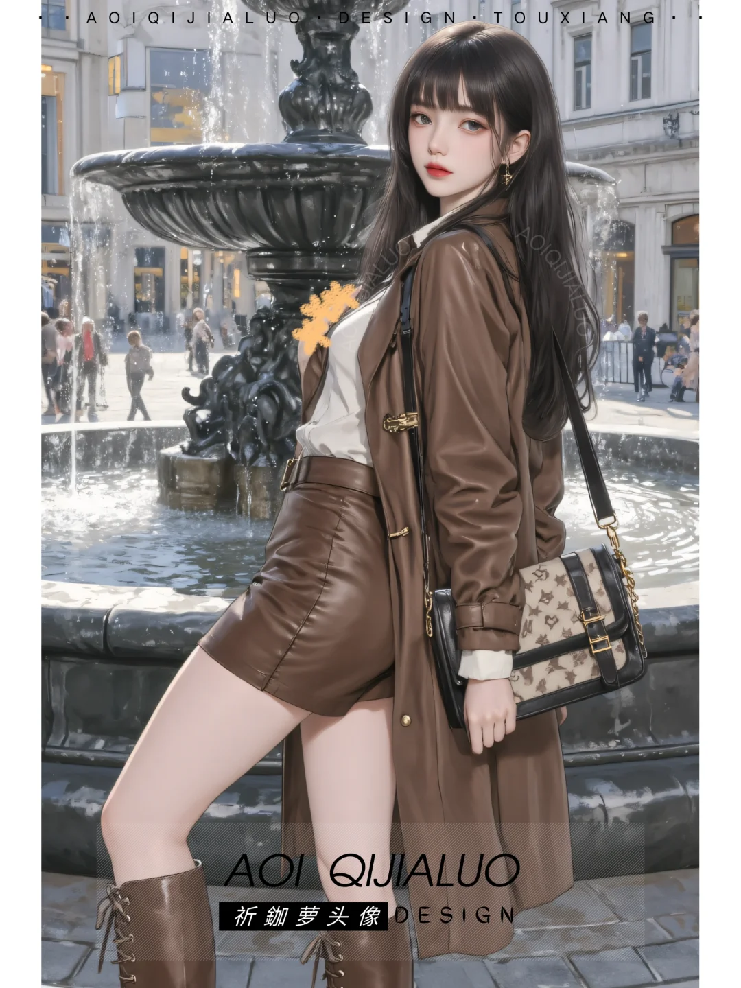 57听劝!没时间就别做图啦?短皮裙少女