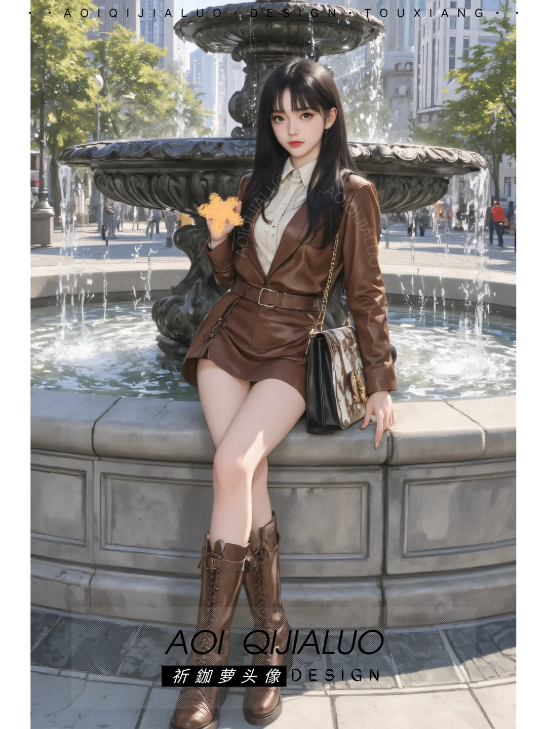 57听劝!没时间就别做图啦?短皮裙少女