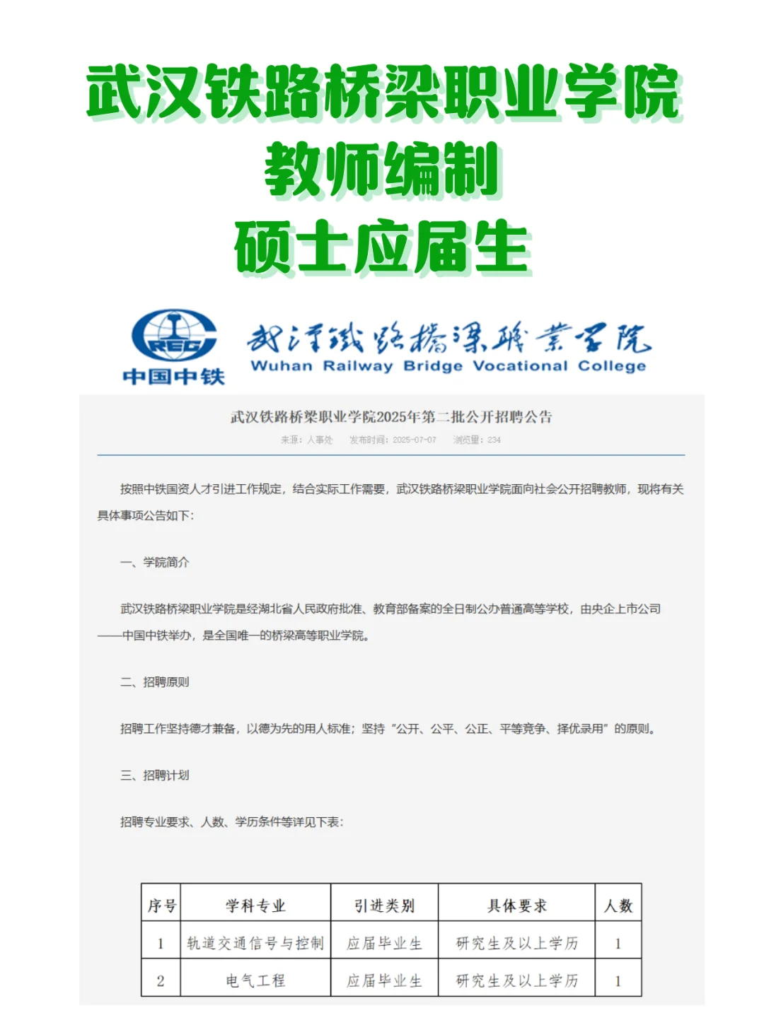 武汉铁路桥梁职业学院教师编制?