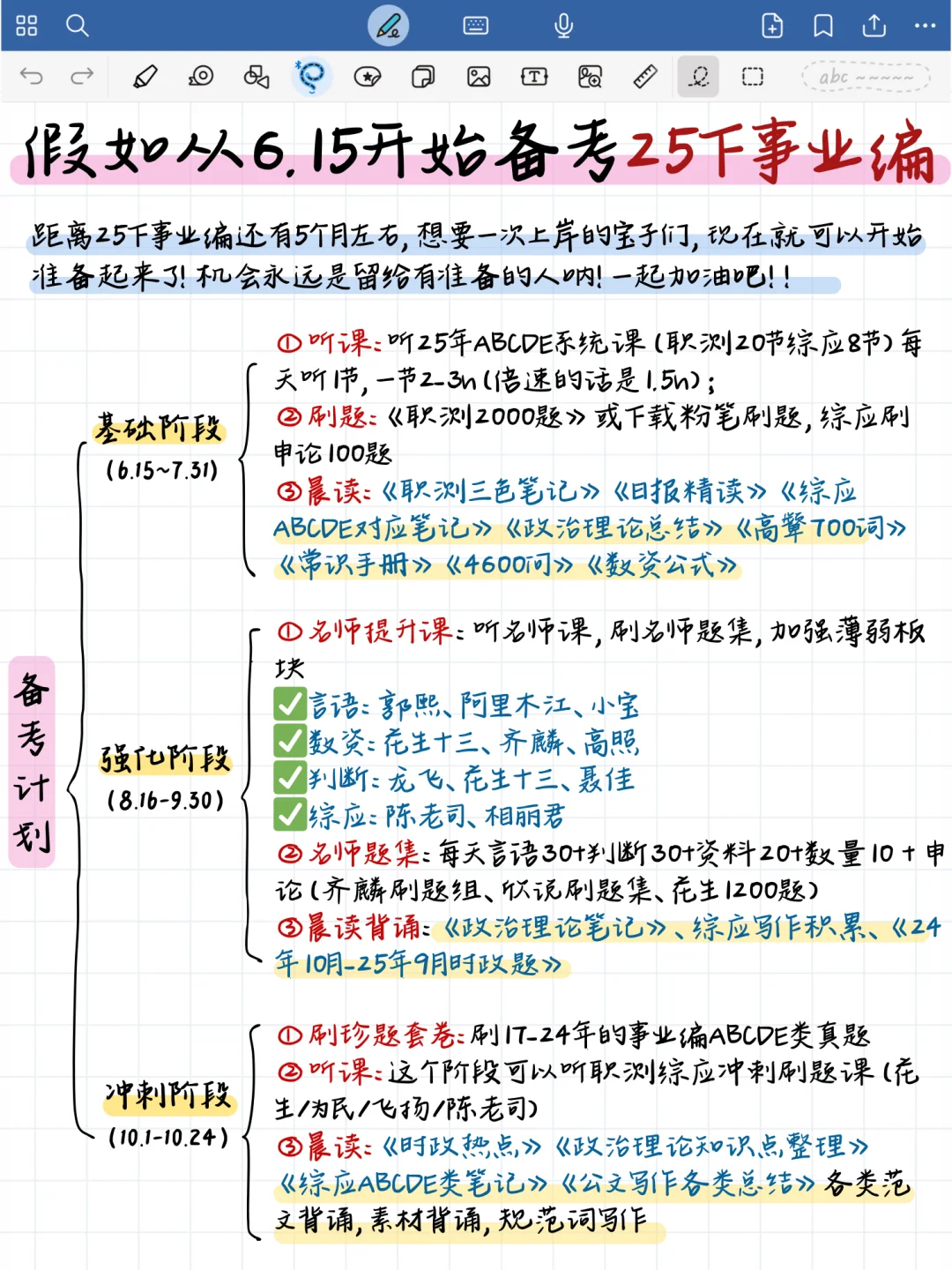 7月再准备25下事业编，我的建议是（暑假版