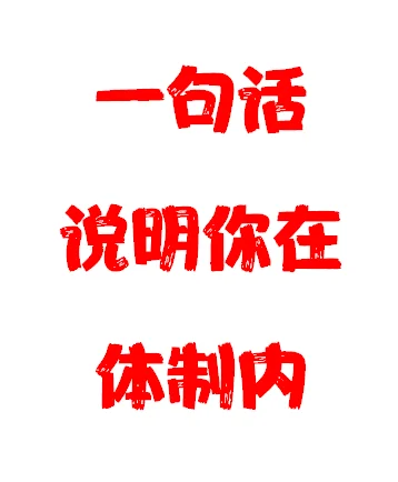 一句话体制内，下面我简单说两句……