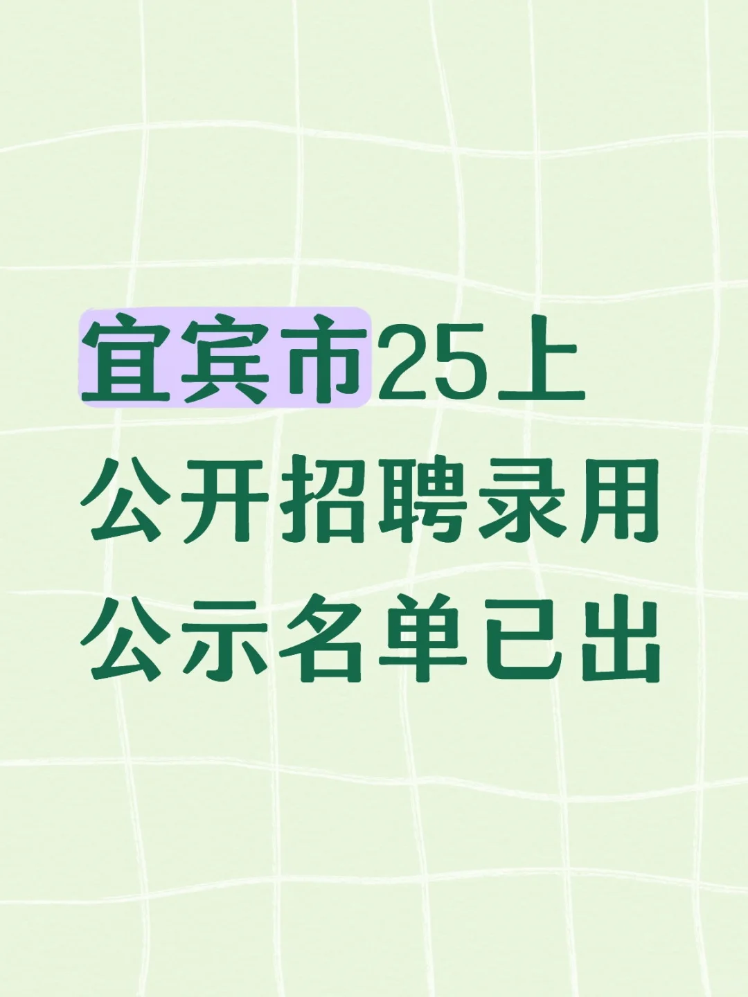 宜宾市25上公开招聘录用公示名单已出