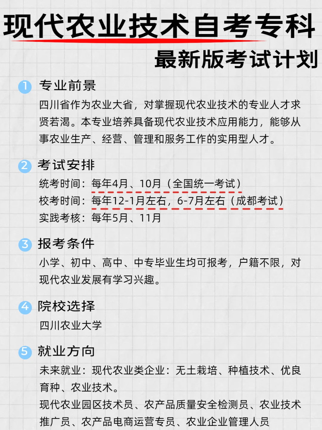 2025年新版丨自考现代农业技术专科课程设置