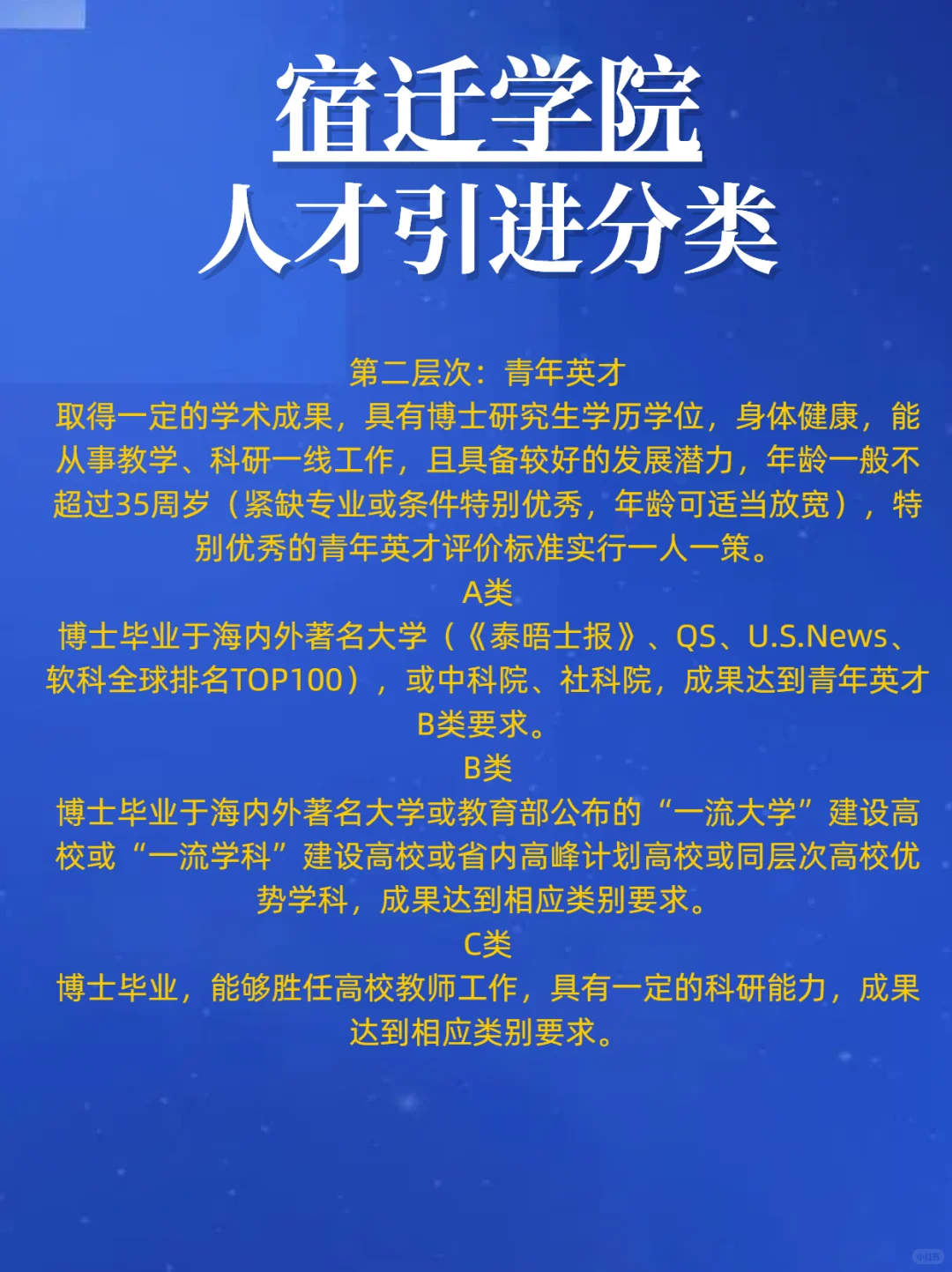 宿迁学院2025博士人才引进