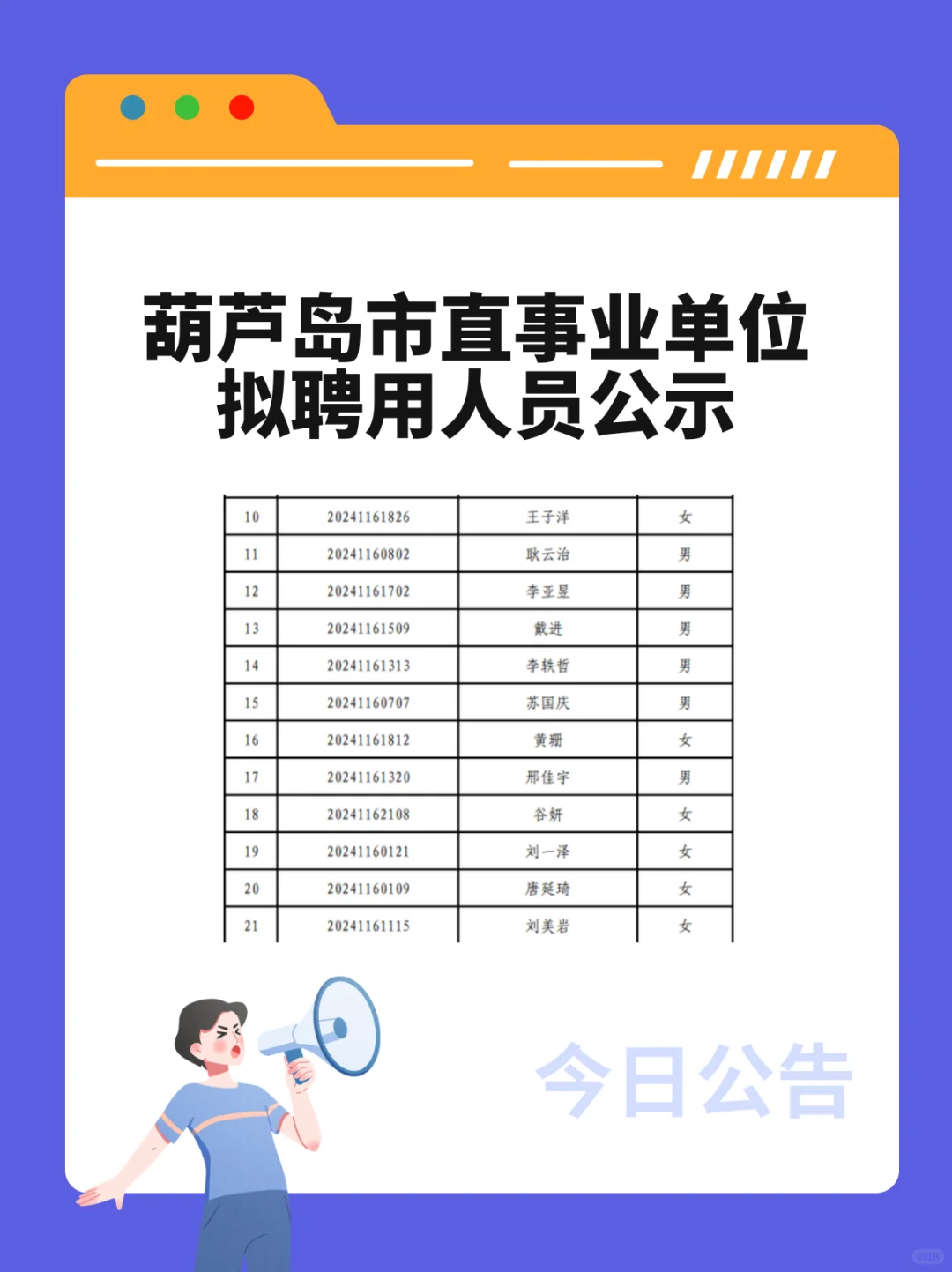 葫芦岛市值事业单位拟聘用人员公示?