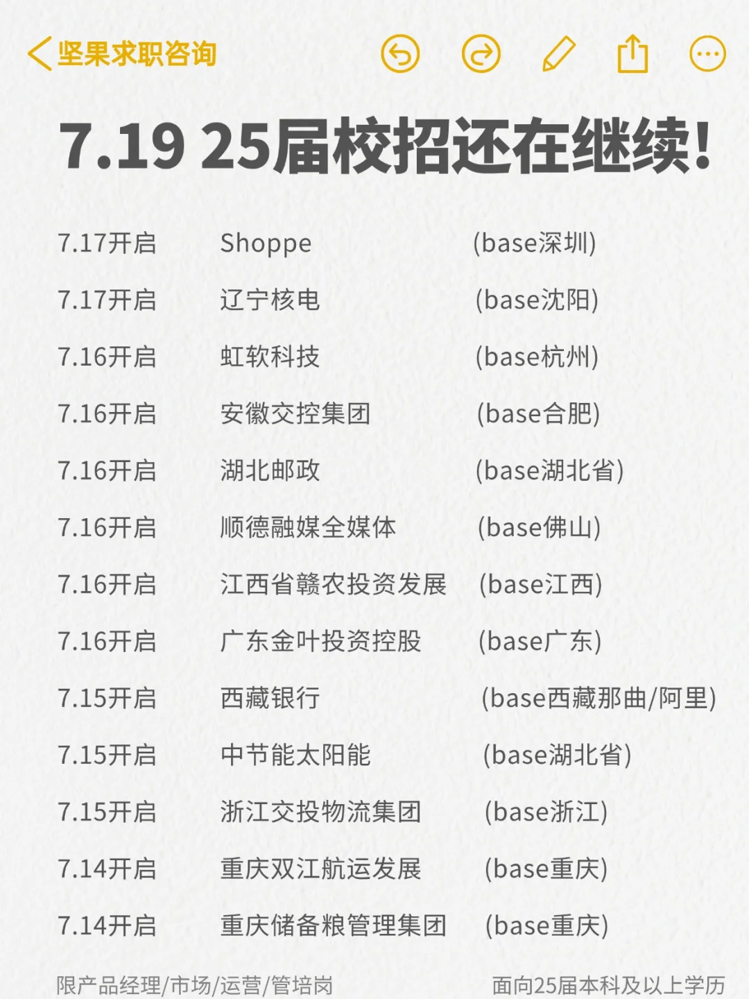 7月还能投的春招,你投了吗?