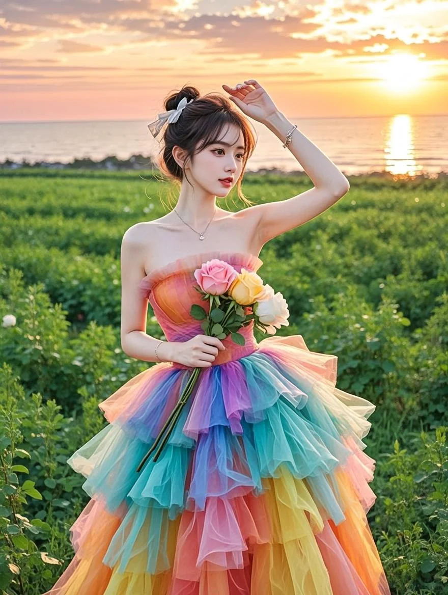 天边是温柔的粉霞晚霞?