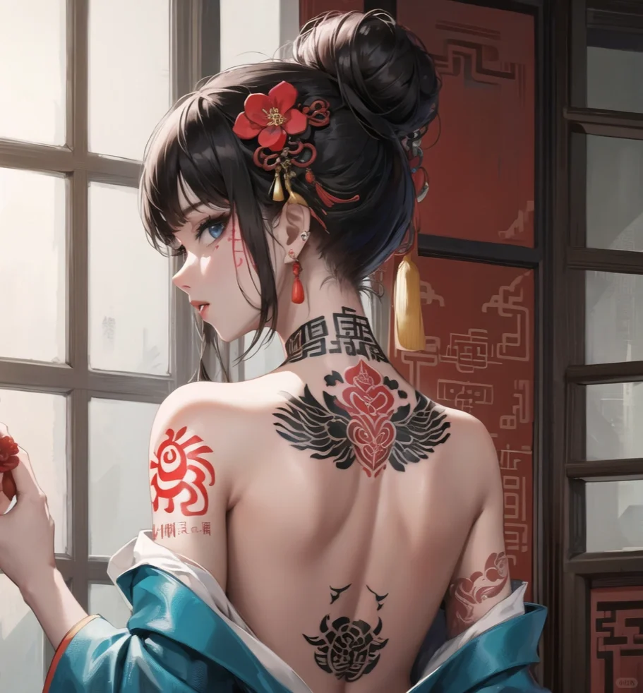 ai咯，主题：回眸的少女