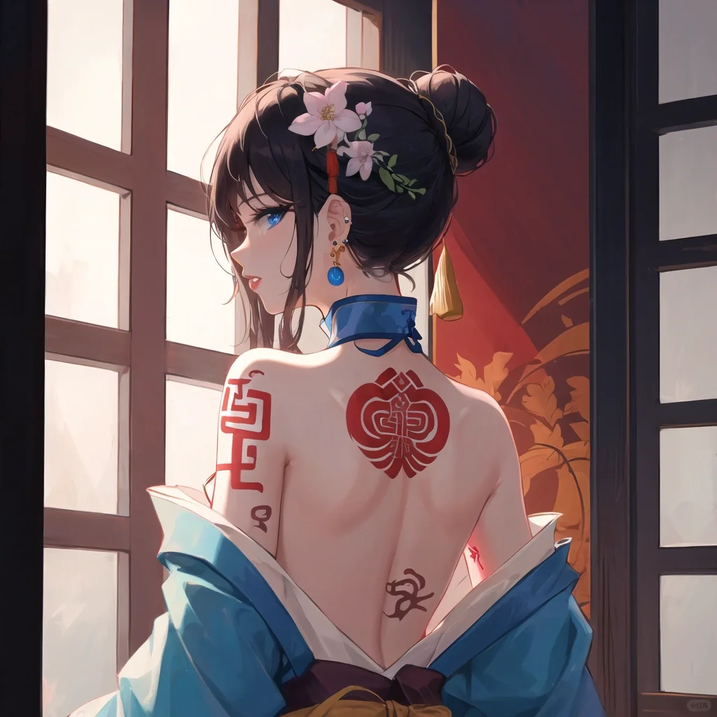 ai咯，主题：回眸的少女