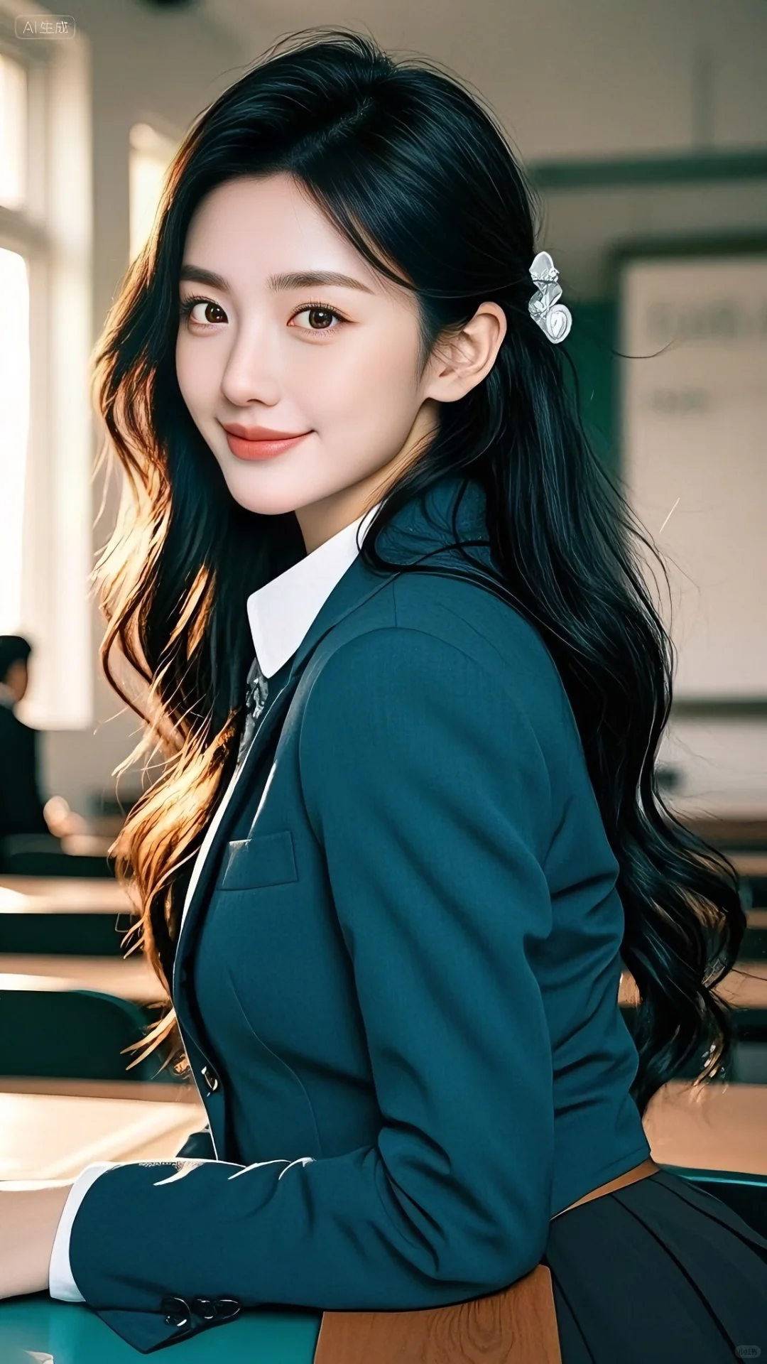 AI眼中的校服（AI美女）